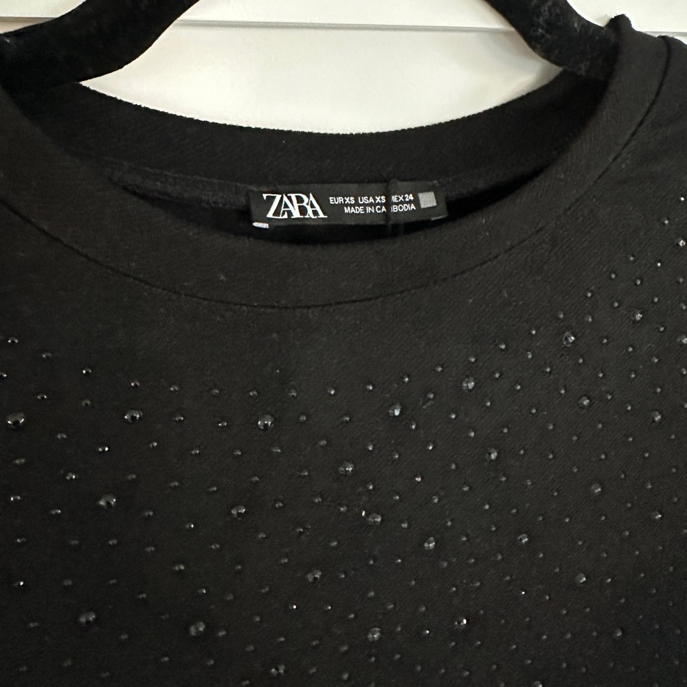 Zara XS Black Textured Dress